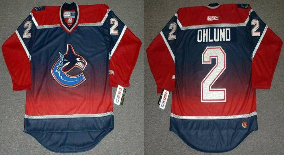 2019 Men Vancouver Canucks #2 Ohlund Red CCM NHL jerseys->vancouver canucks->NHL Jersey